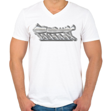 PRINTFASHION balaton - Férfi V-nyakú póló - Fehér férfi póló