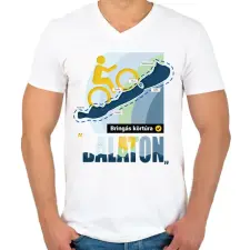 PRINTFASHION Balaton körbetekerés - Férfi V-nyakú póló - Fehér férfi póló