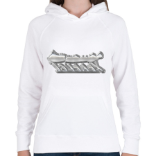 PRINTFASHION balaton - Női kapucnis pulóver - Fehér női pulóver, kardigán