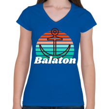 PRINTFASHION Balaton - Női V-nyakú póló - Királykék női póló