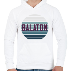 PRINTFASHION Balaton Retro - Férfi kapucnis pulóver - Fehér