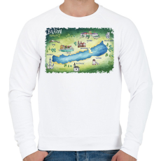 PRINTFASHION Balaton térkép - Férfi pulóver - Fehér