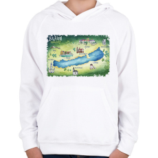 PRINTFASHION Balaton térkép - Gyerek kapucnis pulóver - Fehér
