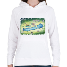 PRINTFASHION Balaton térkép - Női kapucnis pulóver - Fehér