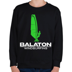 PRINTFASHION Balaton windsurfing - Gyerek pulóver - Fekete