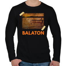 PRINTFASHION balatoni naplemente - Férfi hosszú ujjú póló - Fekete
