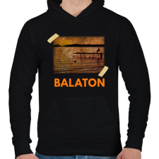 PRINTFASHION balatoni naplemente - Férfi kapucnis pulóver - Fekete férfi pulóver, kardigán
