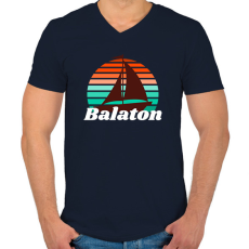 PRINTFASHION Balatoni vitorlás - Férfi V-nyakú póló - Sötétkék