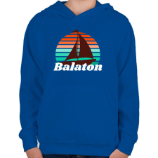 PRINTFASHION Balatoni vitorlás - Gyerek kapucnis pulóver - Királykék gyerek pulóver, kardigán