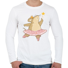 PRINTFASHION Balerina egér - Férfi hosszú ujjú póló - Fehér férfi póló