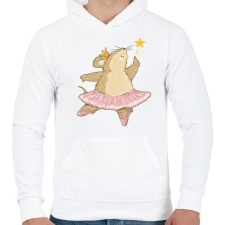 PRINTFASHION Balerina egér - Férfi kapucnis pulóver - Fehér férfi pulóver, kardigán