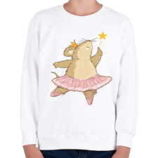 PRINTFASHION Balerina egér - Gyerek pulóver - Fehér gyerek pulóver, kardigán