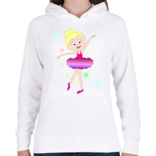 PRINTFASHION Balerina - Női kapucnis pulóver - Fehér női pulóver, kardigán
