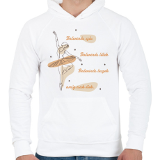 PRINTFASHION Balerinás szív - Férfi kapucnis pulóver - Fehér
