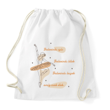 PRINTFASHION Balerinás szív - Sportzsák, Tornazsák - Fehér tornazsák