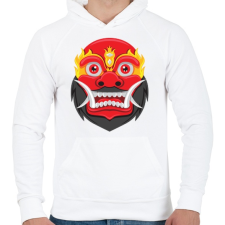 PRINTFASHION Bali Maszk - Férfi kapucnis pulóver - Fehér férfi pulóver, kardigán