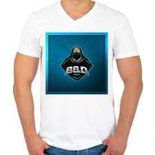 PRINTFASHION Bálint és Dávid Gaming Logo - Férfi V-nyakú póló - Fehér férfi póló