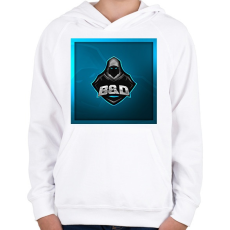 PRINTFASHION Bálint és Dávid Gaming Logo - Gyerek kapucnis pulóver - Fehér