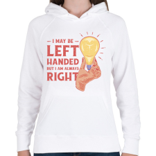 PRINTFASHION Balkezes szlogen - Női kapucnis pulóver - Fehér női pulóver, kardigán