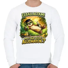 PRINTFASHION Ballagás - Elballagtam - Férfi pulóver - Fehér