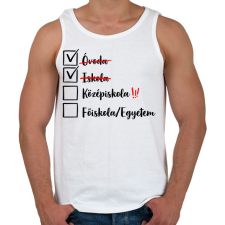 PRINTFASHION Ballagás Iskola fekete - Férfi atléta - Fehér atléta, trikó