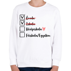 PRINTFASHION Ballagás Iskola fekete - Gyerek pulóver - Fehér