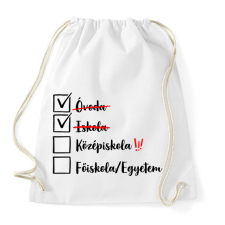 PRINTFASHION Ballagás Iskola fekete - Sportzsák, Tornazsák - Fehér tornazsák