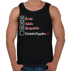 PRINTFASHION Ballagás középiskola fehér - Férfi atléta - Fekete