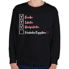 PRINTFASHION Ballagás középiskola fehér - Gyerek pulóver - Fekete gyerek pulóver, kardigán