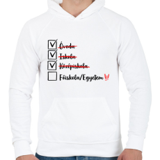 PRINTFASHION Ballagás középiskola fekete - Férfi kapucnis pulóver - Fehér