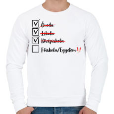 PRINTFASHION Ballagás középiskola fekete - Férfi pulóver - Fehér