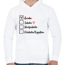 PRINTFASHION Ballagás óvoda fekete - Férfi kapucnis pulóver - Fehér férfi pulóver, kardigán