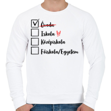 PRINTFASHION Ballagás óvoda fekete - Férfi pulóver - Fehér férfi pulóver, kardigán