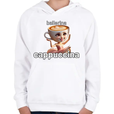 PRINTFASHION Ballerina Cappuccina - Gyerek kapucnis pulóver - Fehér gyerek pulóver, kardigán