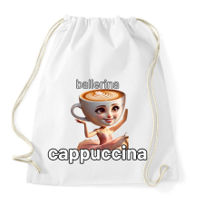 PRINTFASHION Ballerina Cappuccina - Sportzsák, Tornazsák - Fehér tornazsák