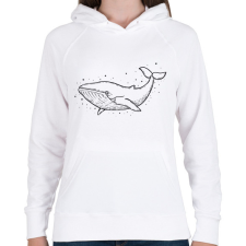 PRINTFASHION bálna - Női kapucnis pulóver - Fehér női pulóver, kardigán