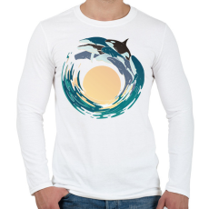 PRINTFASHION Bálnák - Férfi hosszú ujjú póló - Fehér