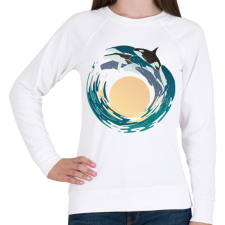 PRINTFASHION Bálnák - Női pulóver - Fehér női pulóver, kardigán