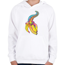 PRINTFASHION Banán csáp - Gyerek kapucnis pulóver - Fehér gyerek pulóver, kardigán
