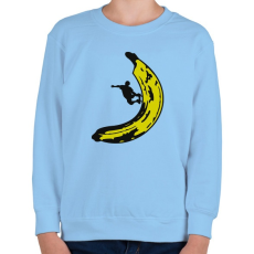 PRINTFASHION Banán deszkás - Gyerek pulóver - Világoskék