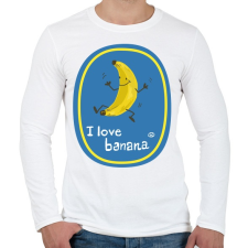 PRINTFASHION Banán logó - Férfi hosszú ujjú póló - Fehér férfi póló