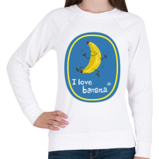 PRINTFASHION Banán logó - Női pulóver - Fehér női pulóver, kardigán