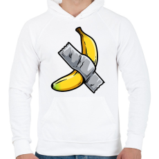 PRINTFASHION Banán művészet - Férfi kapucnis pulóver - Fehér