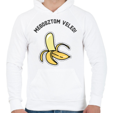 PRINTFASHION BANANA - Férfi kapucnis pulóver - Fehér férfi pulóver, kardigán