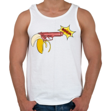 PRINTFASHION Banánfegyver - Férfi atléta - Fehér atléta, trikó