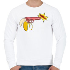 PRINTFASHION Banánfegyver - Férfi pulóver - Fehér