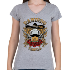 PRINTFASHION Bandita - Női V-nyakú póló - Sport szürke női póló