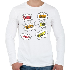 PRINTFASHION bang boom omg oops - Férfi hosszú ujjú póló - Fehér