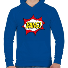 PRINTFASHION Bang! - Férfi kapucnis pulóver - Királykék