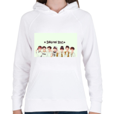 PRINTFASHION Bangtan Boys - Női kapucnis pulóver - Fehér